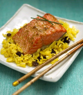 salmon on rice